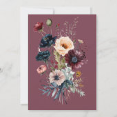 Dunkles Burgundy Oval Floral Frame Brautparty Einladung (Rückseite)