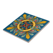 Dunkles Cerulean-Victorian-Fliesendesign Fliese (Seite)