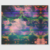 Dunkles Cloudy Rainbow Wrapping Paper Geschenkpapier (Flach)