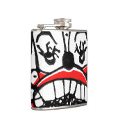 Dunkles Clown-Zeichnen Flachmann (Rechts)