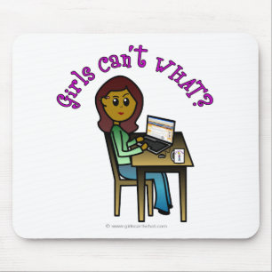 Dunkles Computermädchen Mousepad