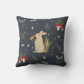 Dunkles Cotattcore Botanisches Holzhasen der Marin Kissen (Rückseite)