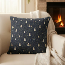 Dunkles Cottagecore-Schneemann-Mitternachtsblau-We