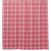 Dunkles Cranberry-Rosa-Gingham-Karo Duschvorhang (Vorderseite)