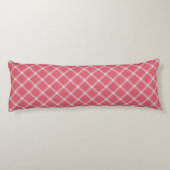 Dunkles Cranberry-Rosa-Gingham-Karo Seitenschläferkissen (Rückseite)