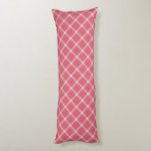 Dunkles Cranberry-Rosa-Gingham-Karo Seitenschläferkissen (Rückseite (Vertikal))