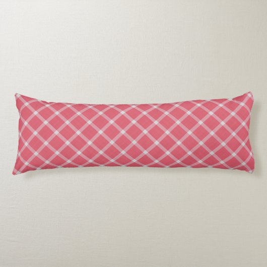 Dunkles Cranberry-Rosa-Gingham-Karo Seitenschläferkissen (Vorderseite)