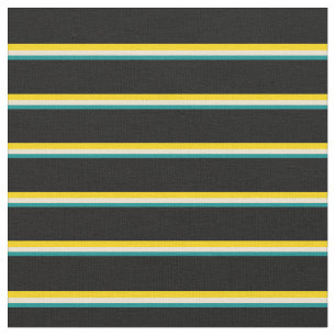 Dunkles Cyan, Beige, Gelb- und Schwarz-Linse-Muste Stoff