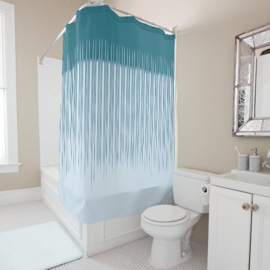 Dunkles Cyan Stripe Muster Duschvorhang (Beispiel)