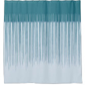 Dunkles Cyan Stripe Muster Duschvorhang (Vorderseite)