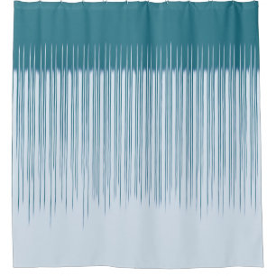 Dunkles Cyan Stripe Muster Duschvorhang