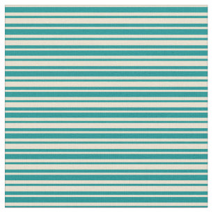Dunkles Cyan und Beige Streifen-/Linenmuster Stoff