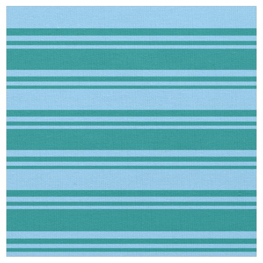 Dunkles Cyan und helles Sky Blue Muster der Streif Stoff (Nahaufnahme)