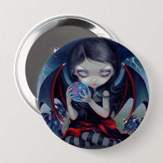 "Dunkles Dragonling" Knopf Button (Vorne & Hinten)