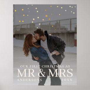 Dunkles Dusky Couple Foto mit Sternen für Weihnach Poster