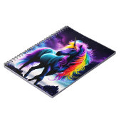 Dunkles Einhorn mit Regenbogenmane Notizblock (Linke Seite)