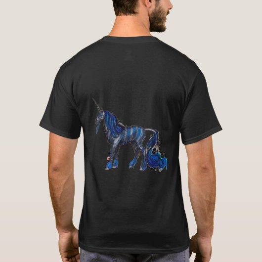 Dunkles Einhorn T-Shirt (Rückseite)