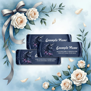 Dunkles Einhornportrait in einem runden Rahmen