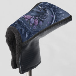 Dunkles Einhornportrait in einem runden Rahmen Golf Headcover