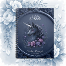 Dunkles Einhornportrait in einem runden Rahmen