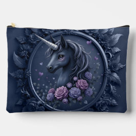 Dunkles Einhornportrait in einem runden Rahmen Zubehörtasche