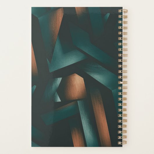 Dunkles Elegance Geometric Muster Planer (Rückseite)