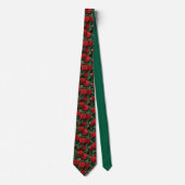 Dunkles elegantes rotes Rosenmuster Krawatte (Vorderseite)