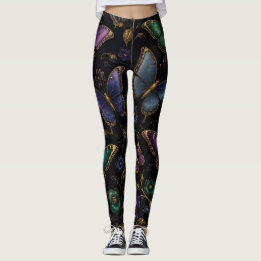 Dunkles elegantes Schmetterlingsmuster Leggings