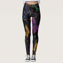 Dunkles elegantes Schmetterlingsmuster Leggings