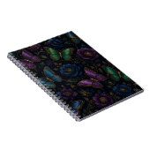Dunkles elegantes Schmetterlingsmuster Notizblock (Rechte Seite)