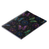 Dunkles elegantes Schmetterlingsmuster Notizblock (Linke Seite)