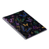 Dunkles elegantes Schmetterlingsmuster Notizblock (Rechte Seite)
