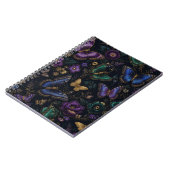 Dunkles elegantes Schmetterlingsmuster Notizblock (Linke Seite)