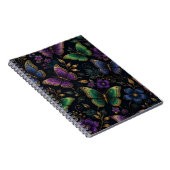Dunkles elegantes Schmetterlingsmuster Notizblock (Rechte Seite)