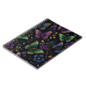 Dunkles elegantes Schmetterlingsmuster Notizblock (Linke Seite)