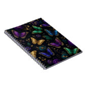 Dunkles elegantes Schmetterlingsmuster Notizblock (Rechte Seite)