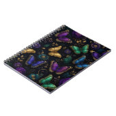Dunkles elegantes Schmetterlingsmuster Notizblock (Linke Seite)