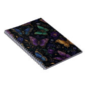 Dunkles elegantes Schmetterlingsmuster Notizblock (Rechte Seite)