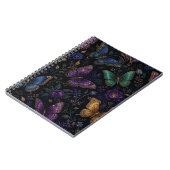 Dunkles elegantes Schmetterlingsmuster Notizblock (Linke Seite)
