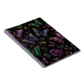 Dunkles elegantes Schmetterlingsmuster Notizblock (Rechte Seite)
