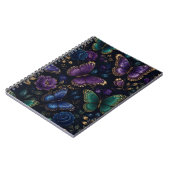 Dunkles elegantes Schmetterlingsmuster Notizblock (Linke Seite)
