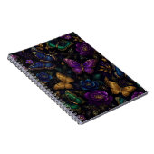 Dunkles elegantes Schmetterlingsmuster Notizblock (Rechte Seite)