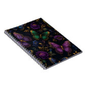 Dunkles elegantes Schmetterlingsmuster Notizblock (Rechte Seite)