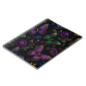 Dunkles elegantes Schmetterlingsmuster Notizblock (Linke Seite)
