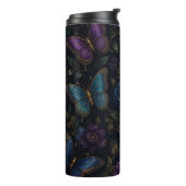 Dunkles elegantes Schmetterlingsmuster Thermosbecher (Nach links gedreht)