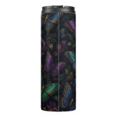 Dunkles elegantes Schmetterlingsmuster Thermosbecher (Rückseite)
