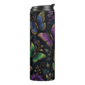 Dunkles elegantes Schmetterlingsmuster Thermosbecher (Nach links gedreht)