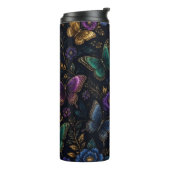 Dunkles elegantes Schmetterlingsmuster Thermosbecher (Nach links gedreht)
