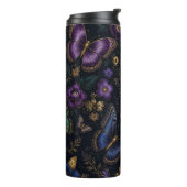 Dunkles elegantes Schmetterlingsmuster Thermosbecher (Nach links gedreht)