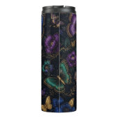 Dunkles elegantes Schmetterlingsmuster Thermosbecher (Rückseite)